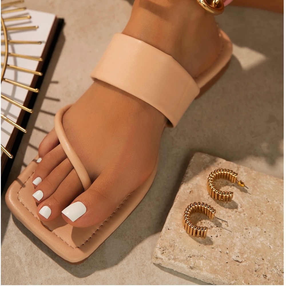Brand new Miss Lola nude sandals. Never worn. Labeled 6.5 but fit like a 7.